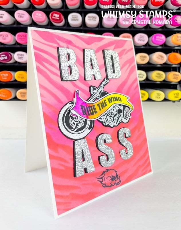 Biker Bad to the Bone Clear Stamps - Whimsy Stamps