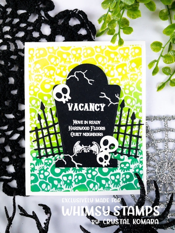 Goth Skulls Background Rubber Cling Stamp