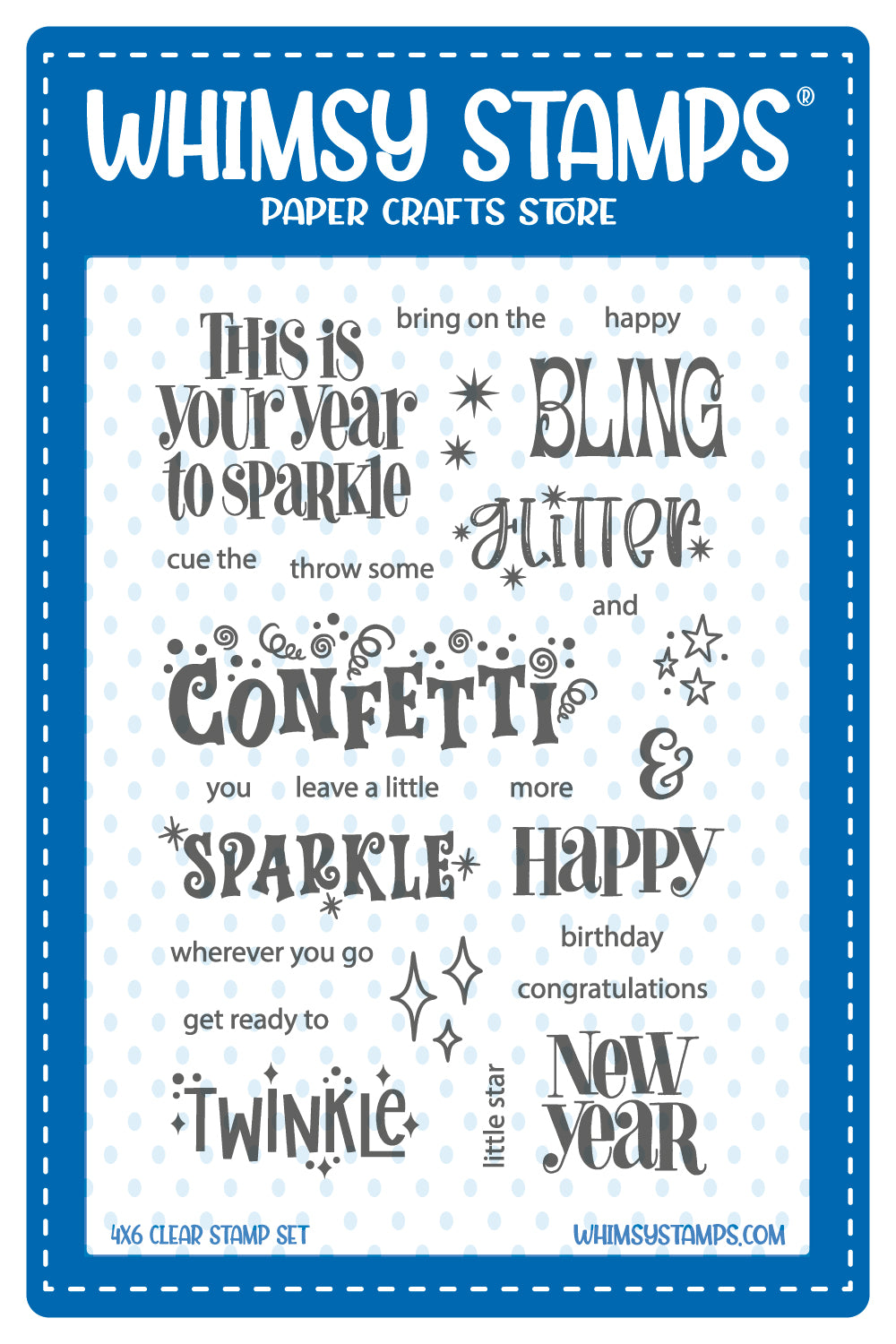 **NEW Cue the Confetti Clear Stamps - Whimsy Stamps