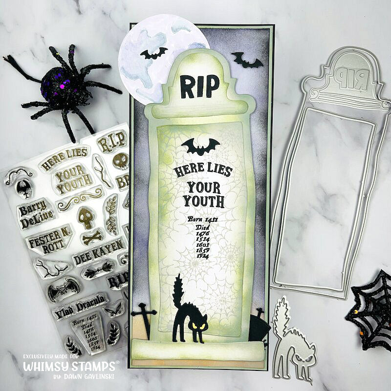 Slimline Decrepit Grave Die Set - Whimsy Stamps