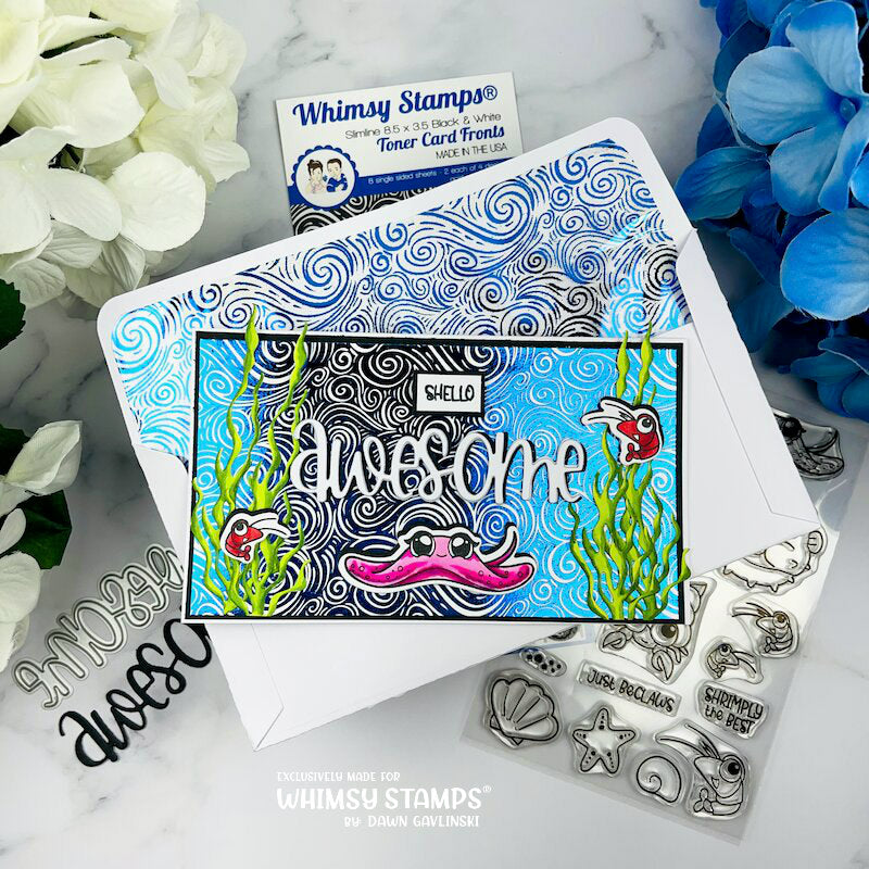 Toner Card Front Pack - Slimline Wavy - Whimsy Stamps