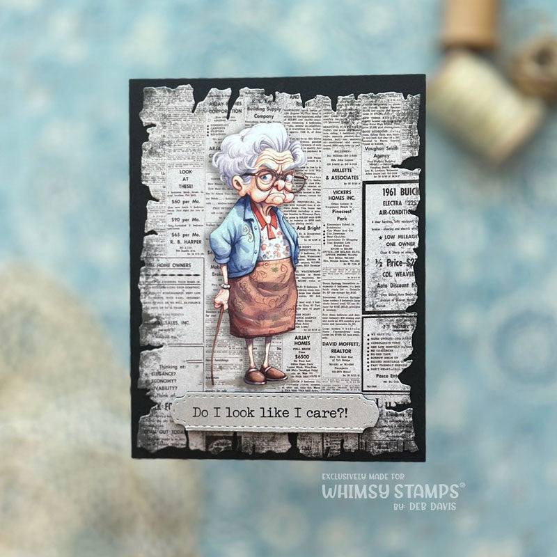 **NEW Quick Card Fronts - Old Fart Grandma - Whimsy Stamps