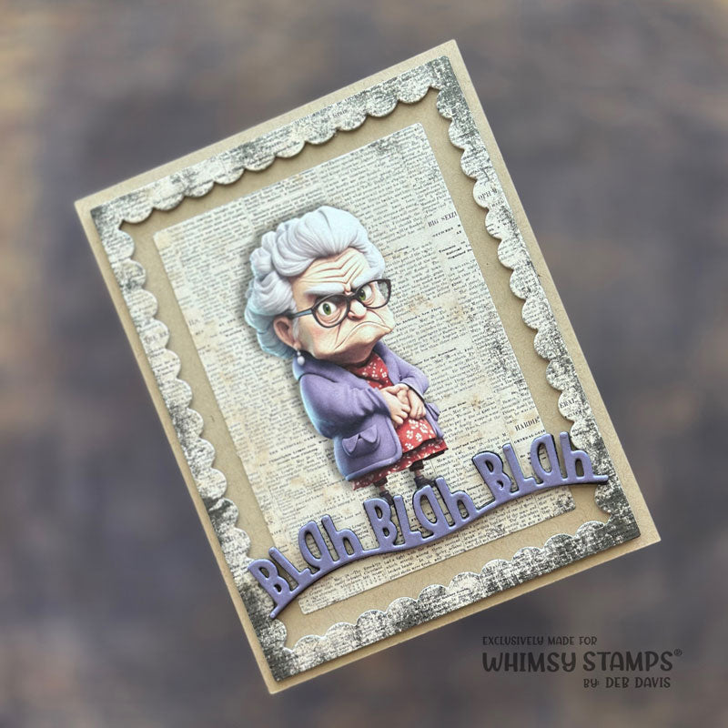 **NEW Quick Card Fronts - Old Fart Grandma - Whimsy Stamps