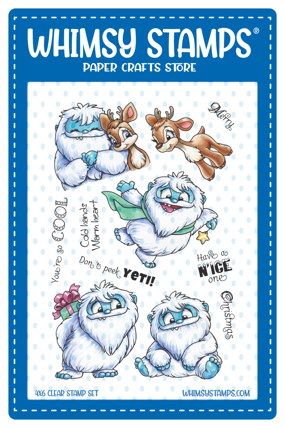 **NEW Don't Peek Yeti Clear Stamps - Whimsy Stamps