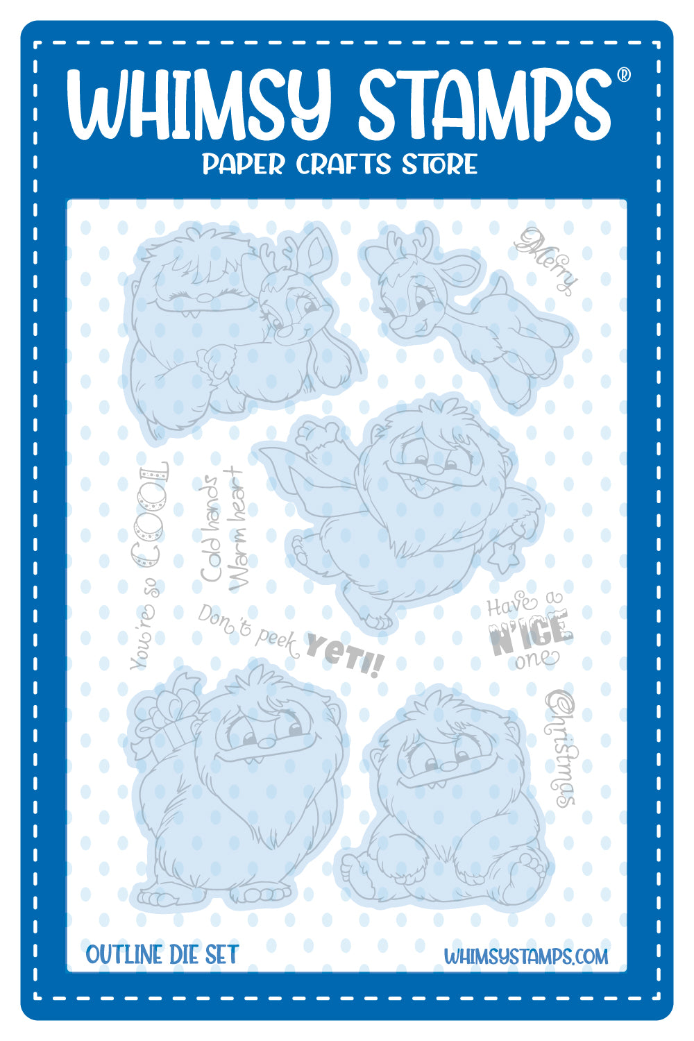 **NEW Don't Peek Yeti Outline Die Set - Whimsy Stamps