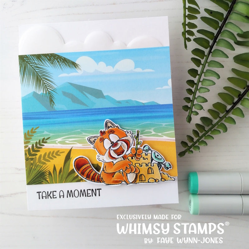 **NEW Red Panda Beach Clear Stamps - Whimsy Stamps