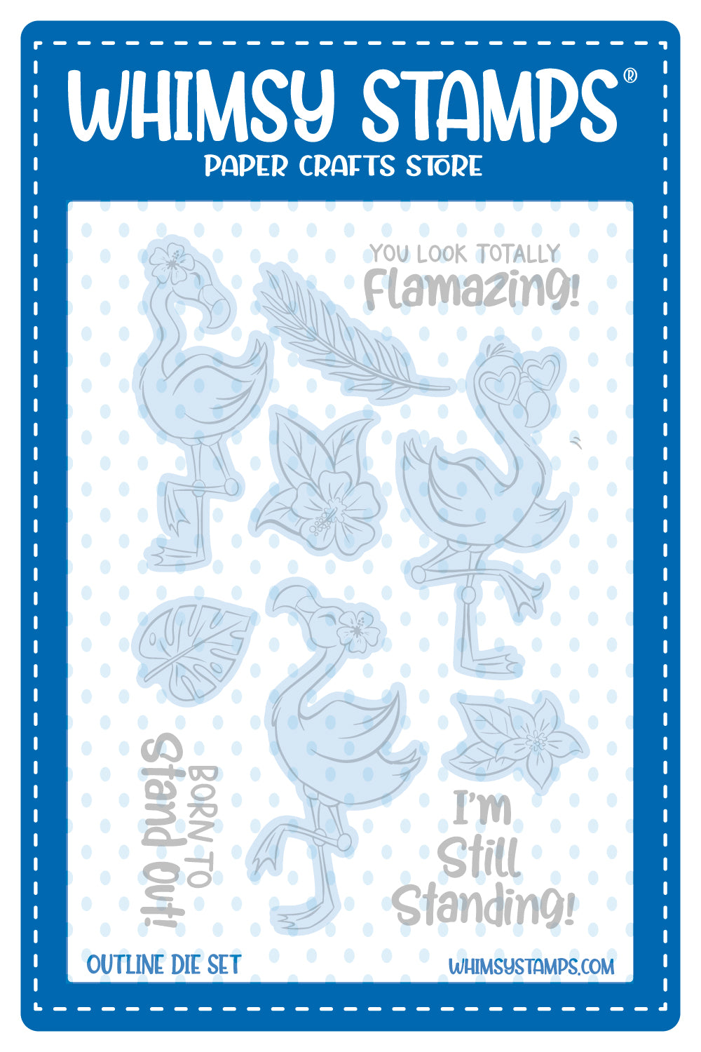 **NEW Flamingo Summer Outlines Die Set - Whimsy Stamps