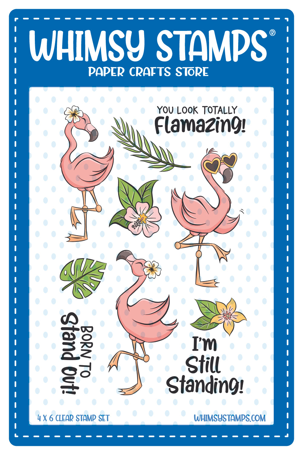 **NEW Flamingo Summer Clear Stamps - Whimsy Stamps