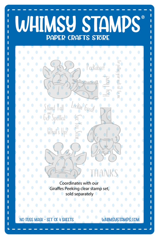 **NEW Giraffes Peeking - NoFuss Masks - Whimsy Stamps