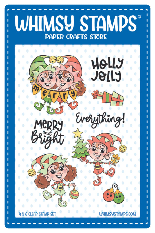 **NEW Holly Jolly Elves Clear Stamps - Whimsy Stamps