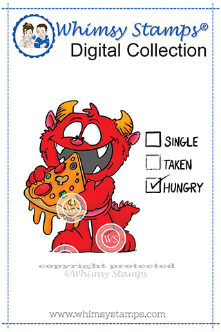 Hungry Monster - Digital Stamp - Whimsy Stamps