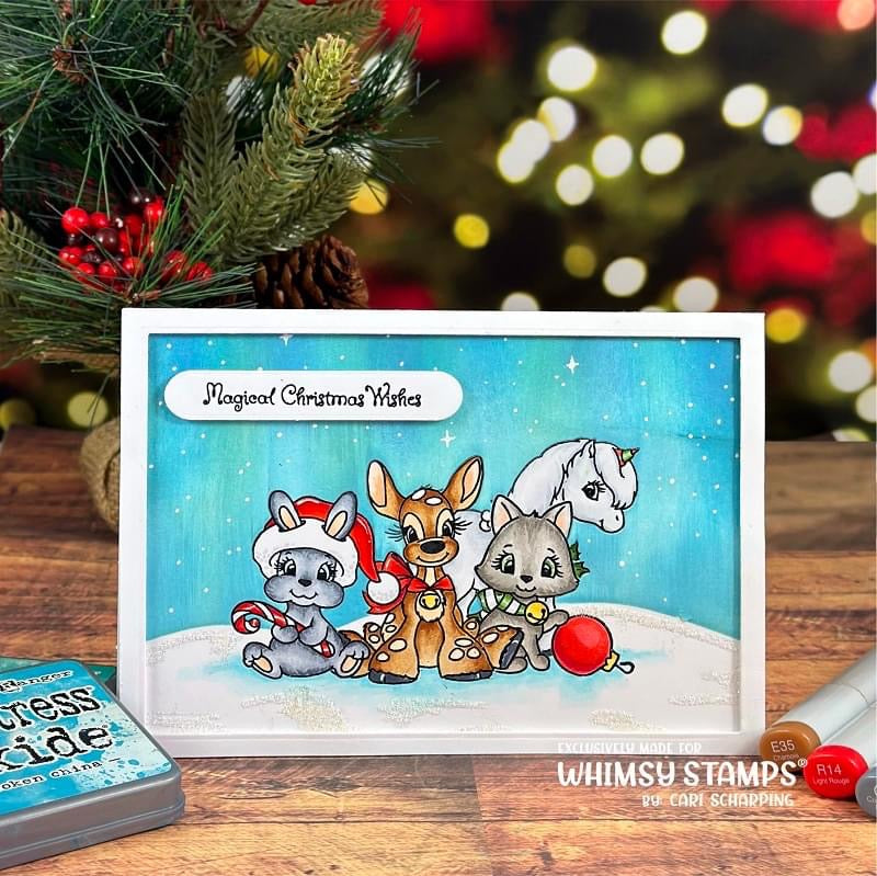 Christmas Critter Wishes - NoFuss Masks - Whimsy Stamps