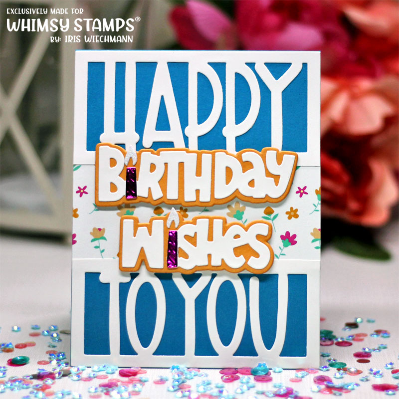 **NEW Birthday Wishes Word and Shadow Die Set - Whimsy Stamps