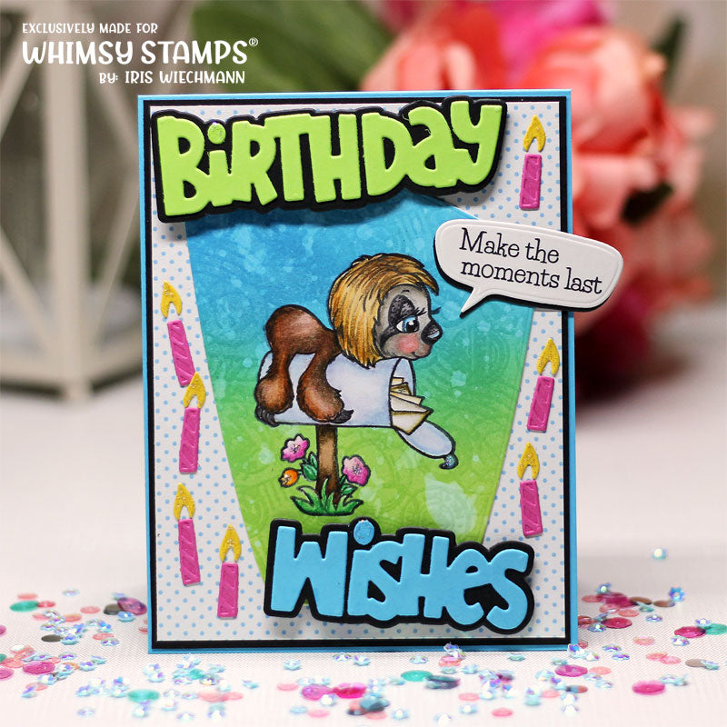 *NEW Birthday Wishes Word and Shadow Die Set - Whimsy Stamps