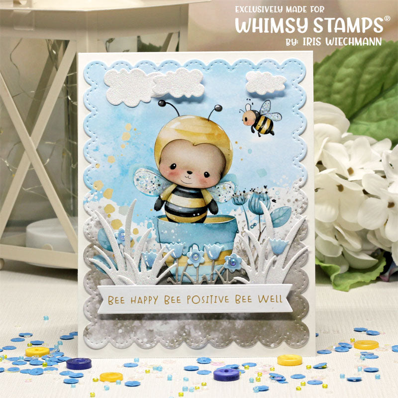 **NEW Quick Card Fronts - Bee Cute - Whimsy Stamps