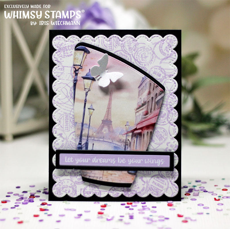 **NEW Postmarks Background Rubber Cling Stamp - Whimsy Stamps