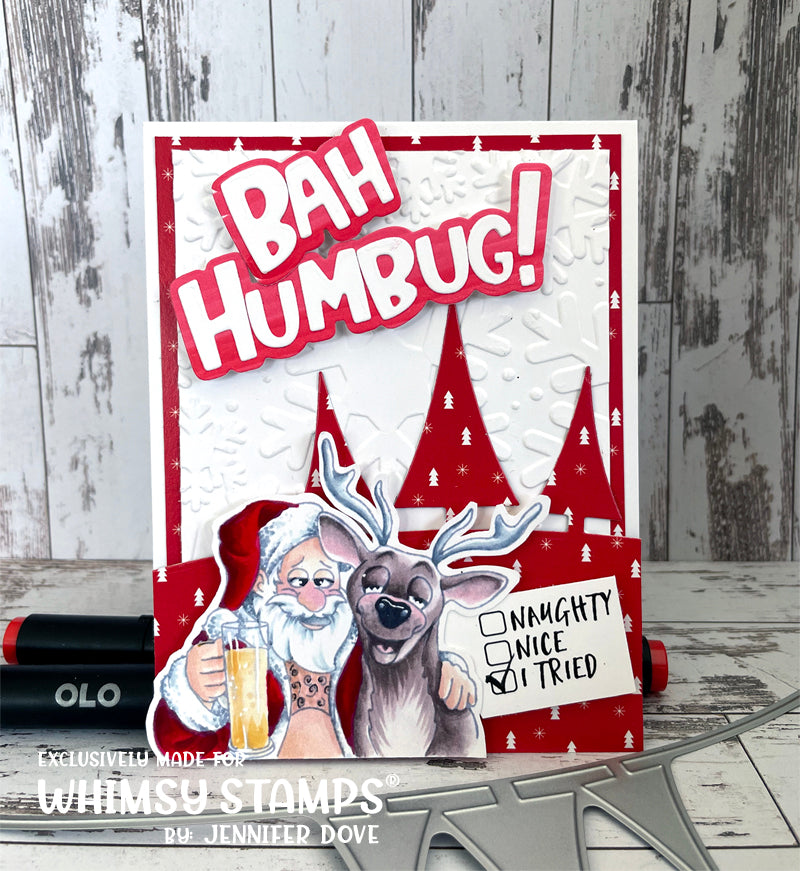 Bah Humbug! Word and Shadow Die Set - Whimsy Stamps