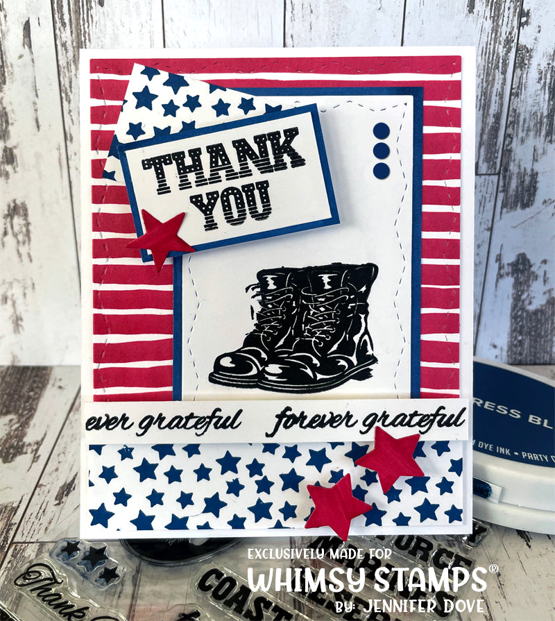 **NEW Military Honoring All Clear Stamps - Whimsy Stamps