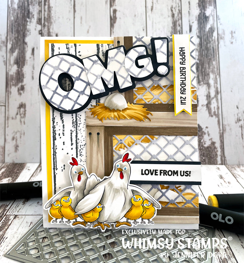 Slimline Chicken Coop Die Set - Whimsy Stamps