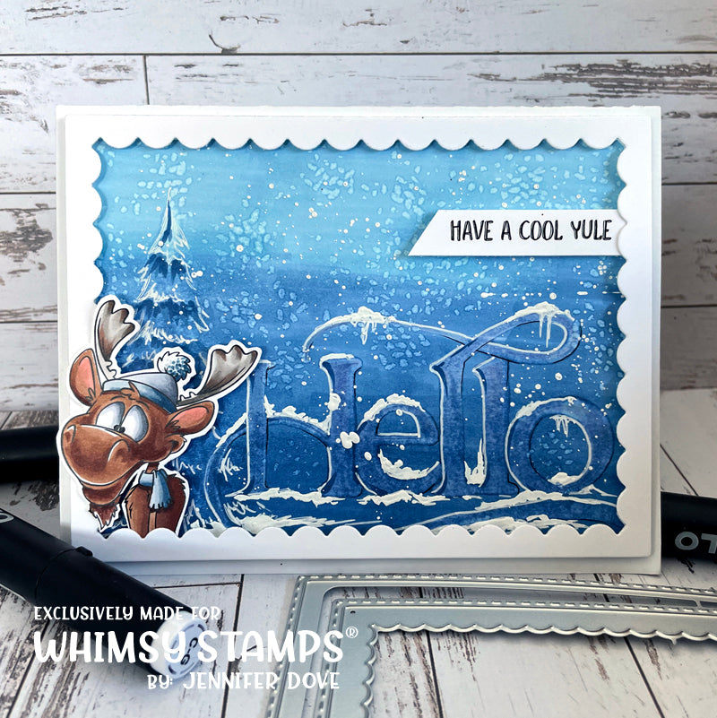 Inverted Scallops Rectangle Die Set - Whimsy Stamps