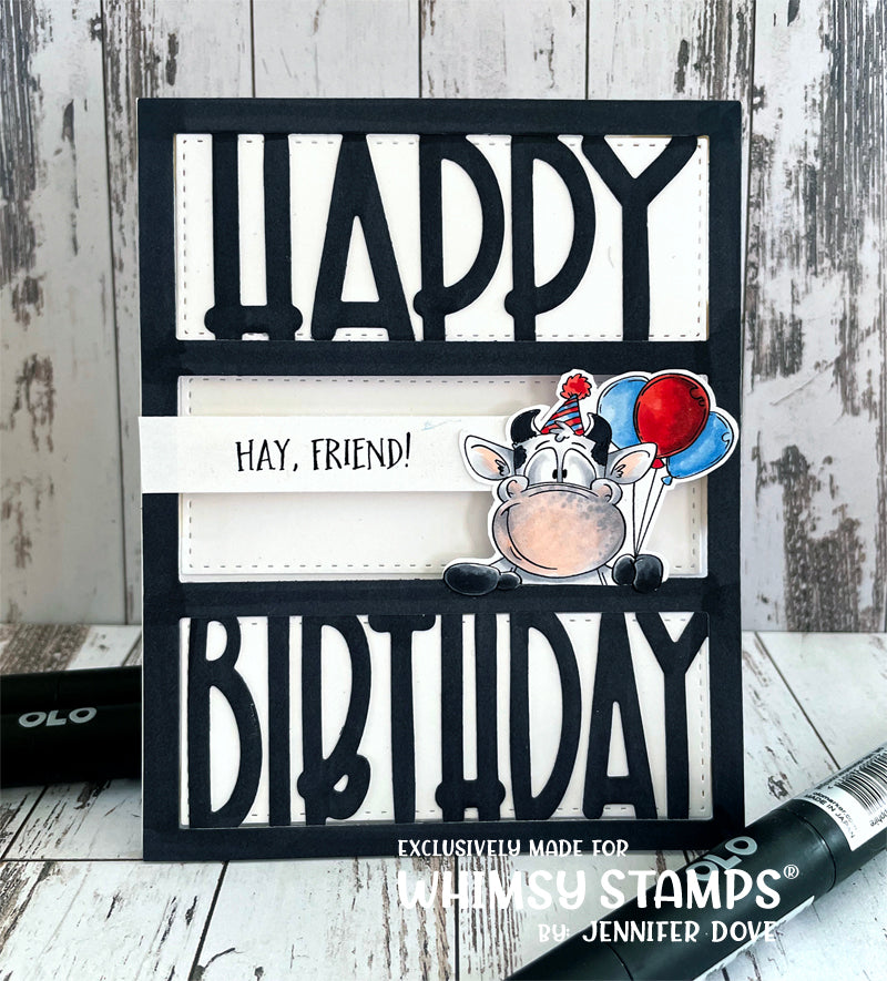 Happy Birthday Coverplate Die - Whimsy Stamps