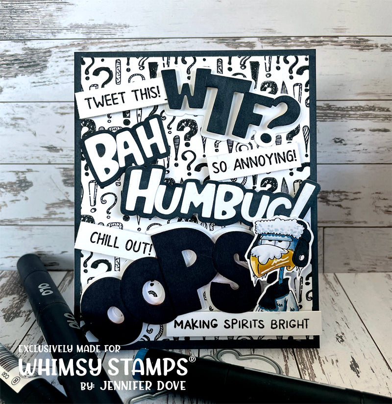 Bah Humbug! Word and Shadow Die Set - Whimsy Stamps