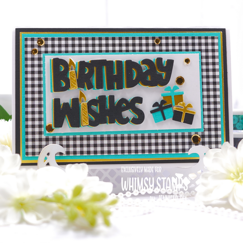 **NEW Birthday Wishes Word and Shadow Die Set - Whimsy Stamps