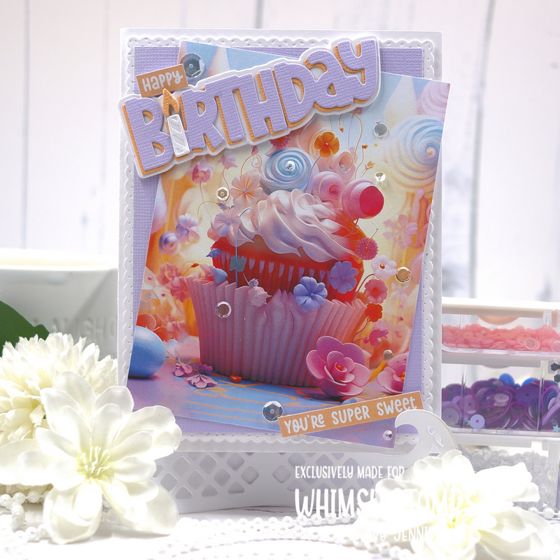 **NEW Birthday Wishes Word and Shadow Die Set - Whimsy Stamps