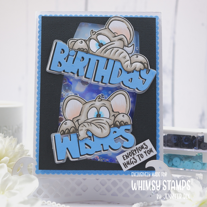 Birthday Wishes Word and Shadow Die Set - Whimsy Stamps