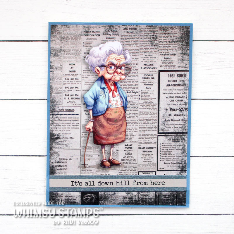 **NEW Quick Card Fronts - Old Fart Grandma - Whimsy Stamps