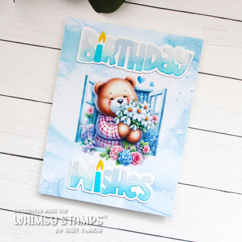 Birthday Wishes Word and Shadow Die Set - Whimsy Stamps