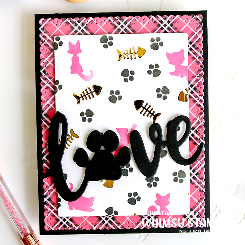 Love Paw Word and Shadow Die Set - Whimsy Stamps