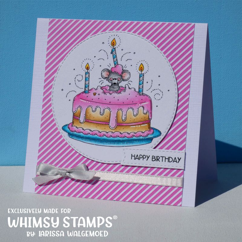 Birthday Cake Mouse - Digital Stamp - Whimsy Stamps