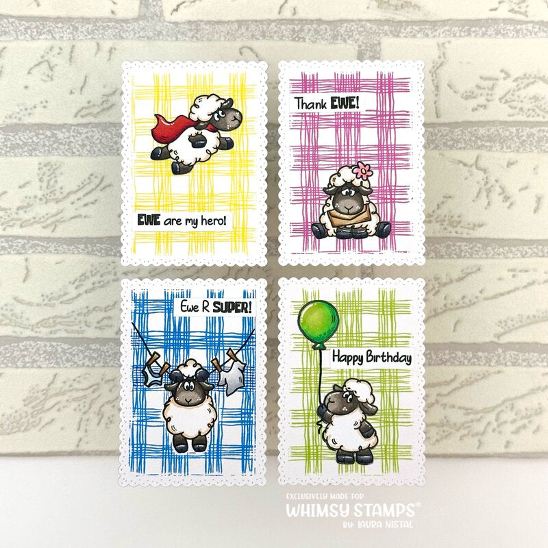 Scratchy Plaid Background Rubber Cling Stamp