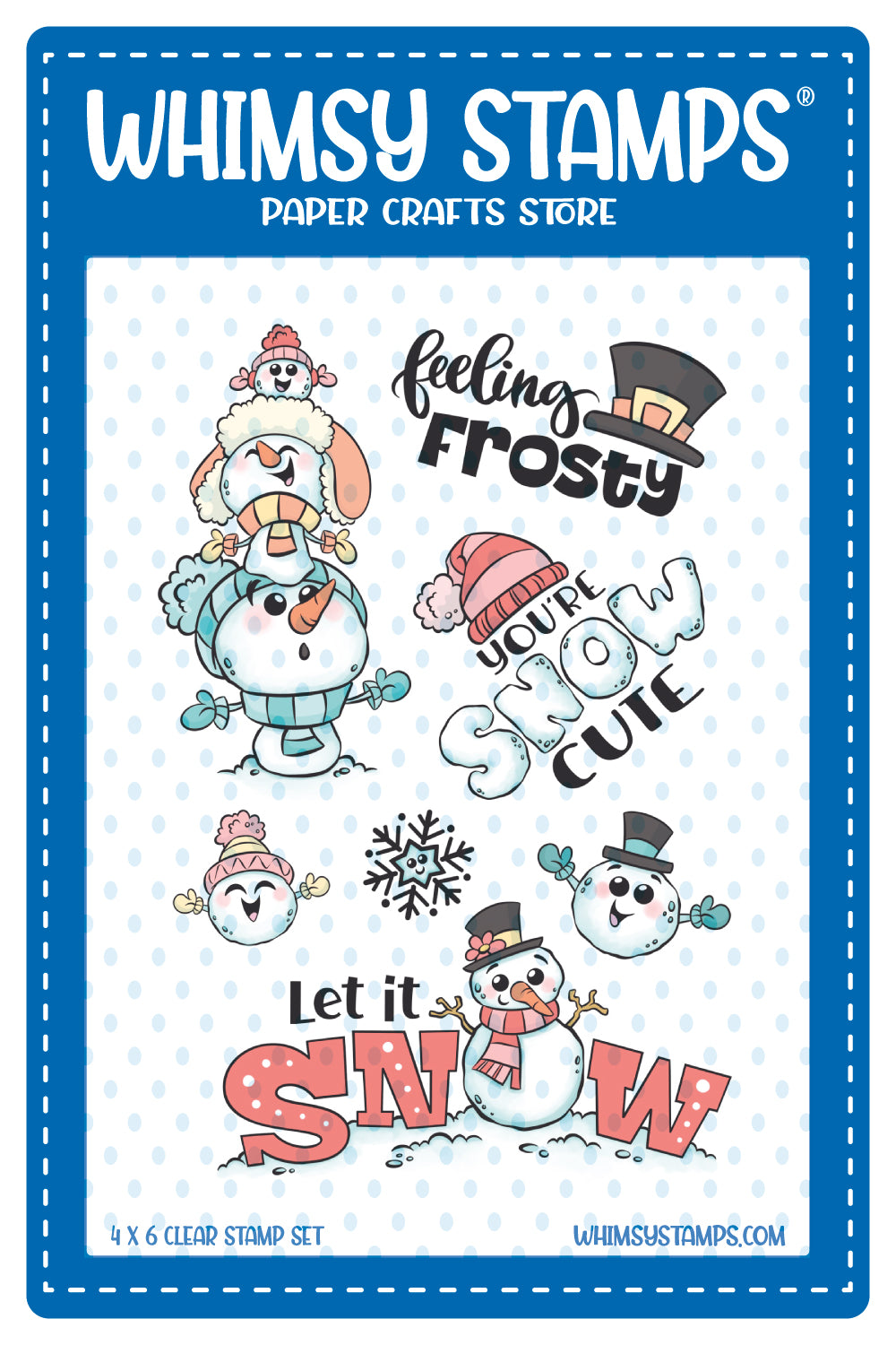 **NEW Let it Snow Snowmen Clear Stamps - Whimsy Stamps