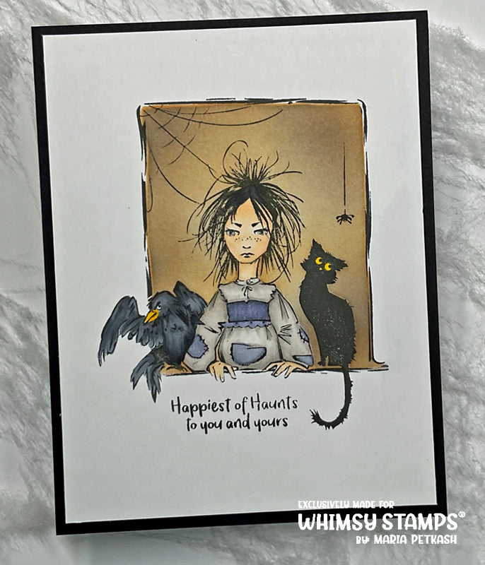 Happiest of Haunts Rubber Cling Stamp - Whimsy Stamps