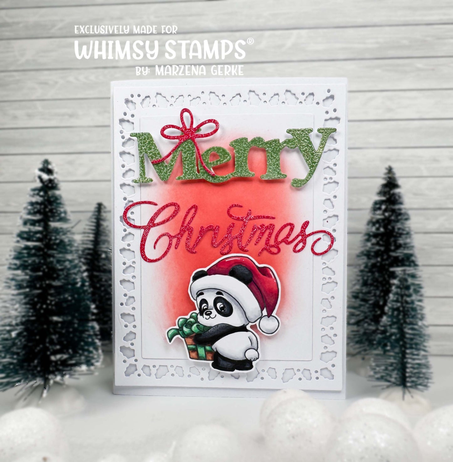 **NEW Panda Christmas Clear Stamps - Whimsy Stamps