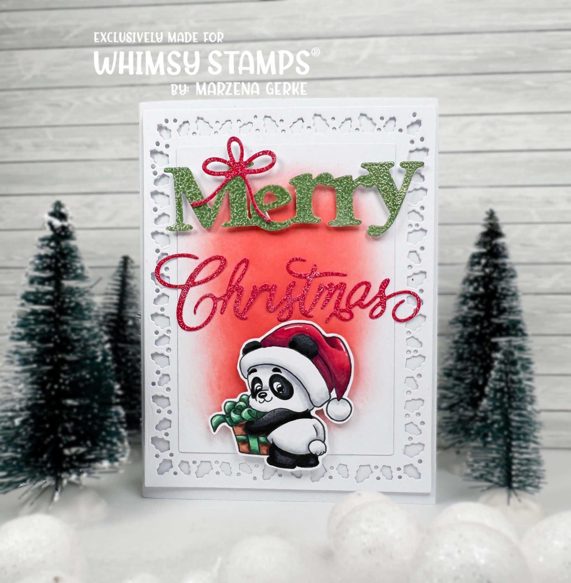 **NEW Panda Christmas Clear Stamps - Whimsy Stamps