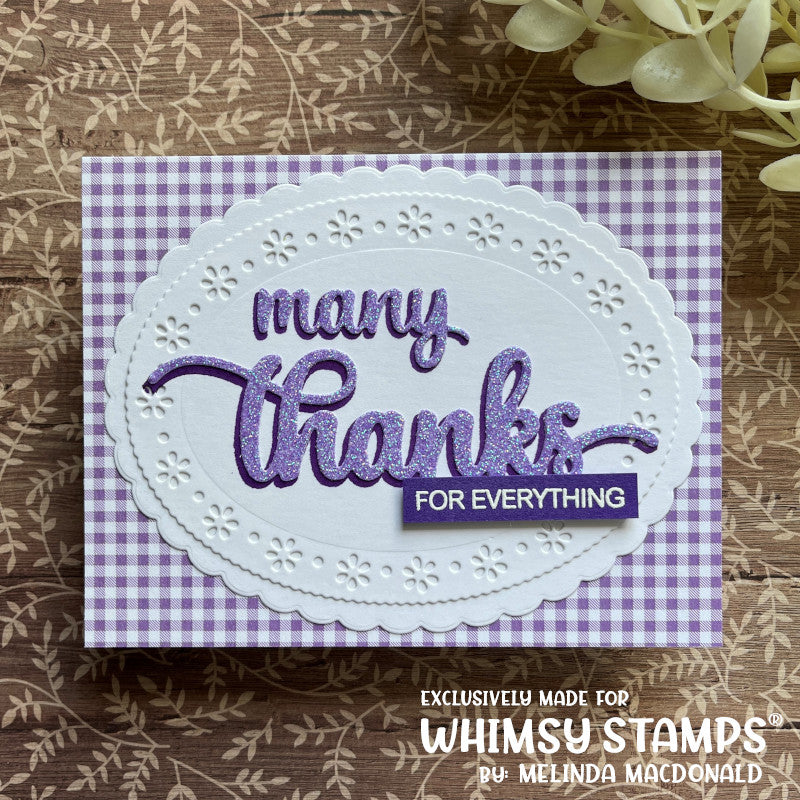 Many Thanks Word Die - Whimsy Stamps