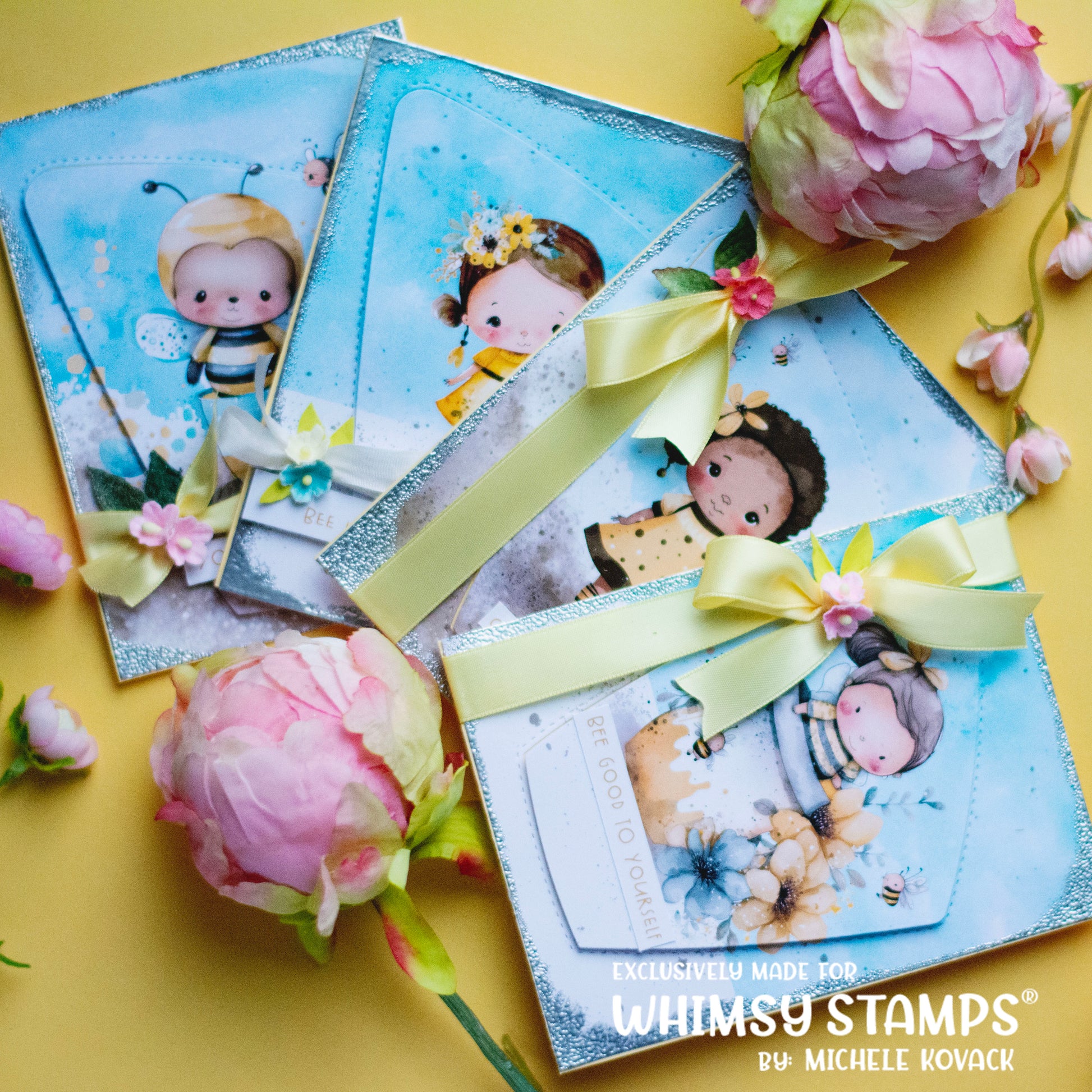 **NEW Quick Card Fronts - Bee Cute - Whimsy Stamps