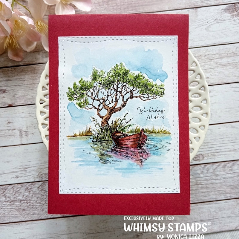 **NEW Tranquil Wishes Rubber Cling Stamp - Whimsy Stamps