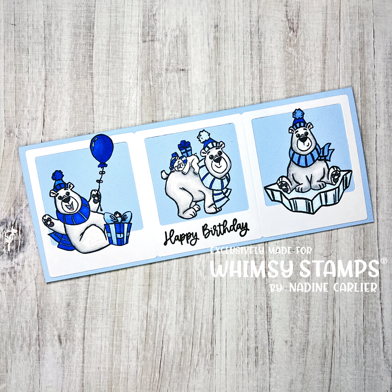 **NEW Polar Bear Birthday Clear Stamps - Whimsy Stamps