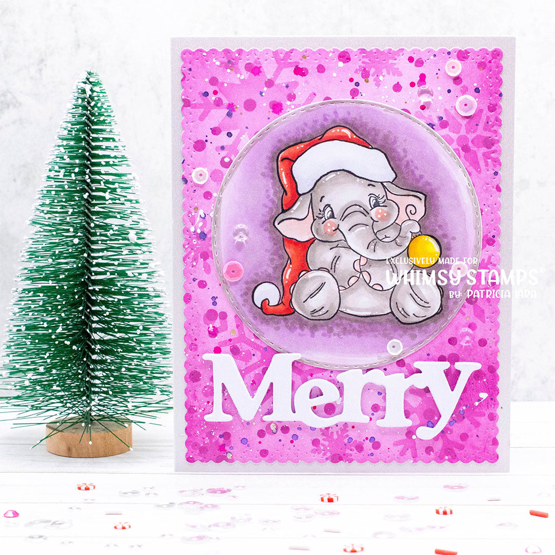 Ellie's Bauble Rubber Cling Stamp - Whimsy Stamps