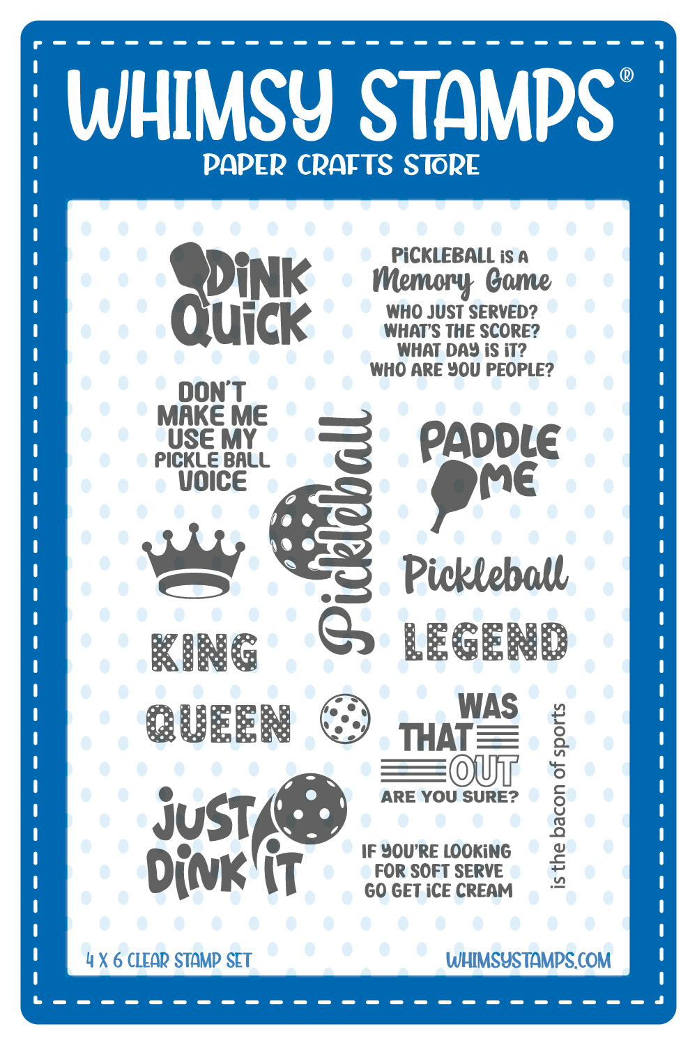 **NEW Pickleball Clear Stamps - Whimsy Stamps