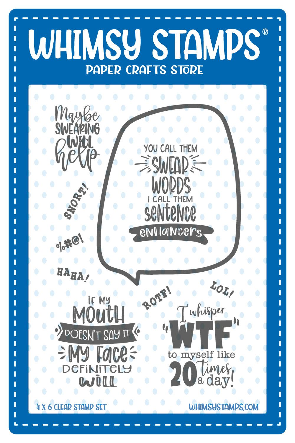 **NEW Random Funny Swear Words Clear Stamps - Whimsy Stamps