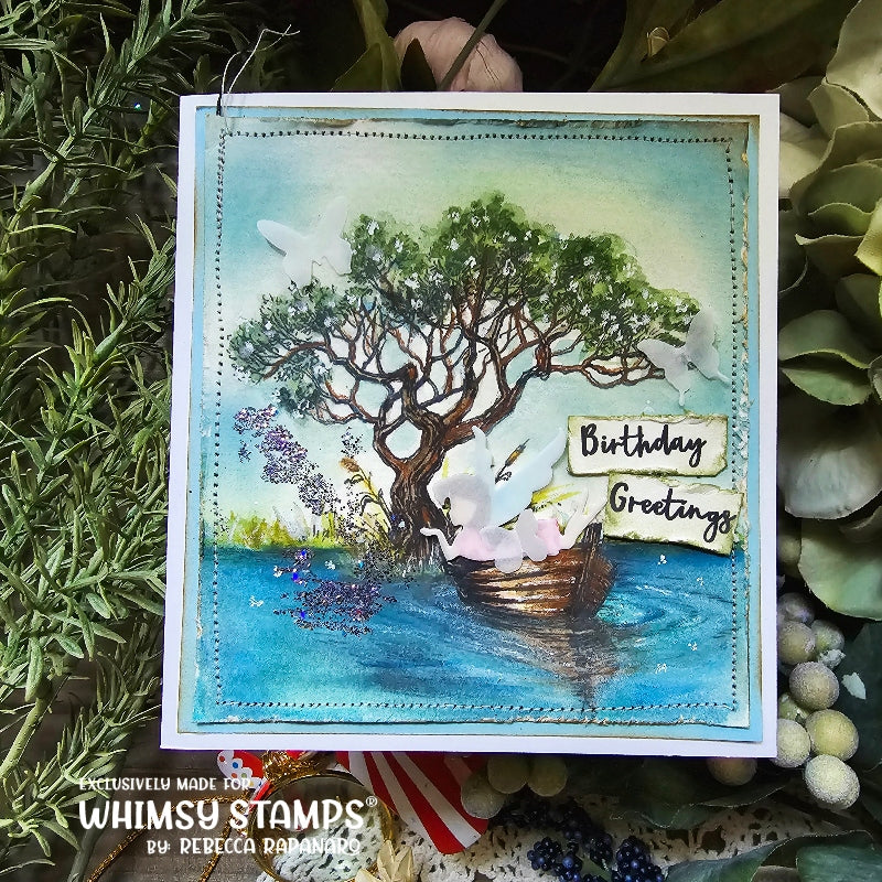 **NEW Tranquil Wishes Rubber Cling Stamp - Whimsy Stamps