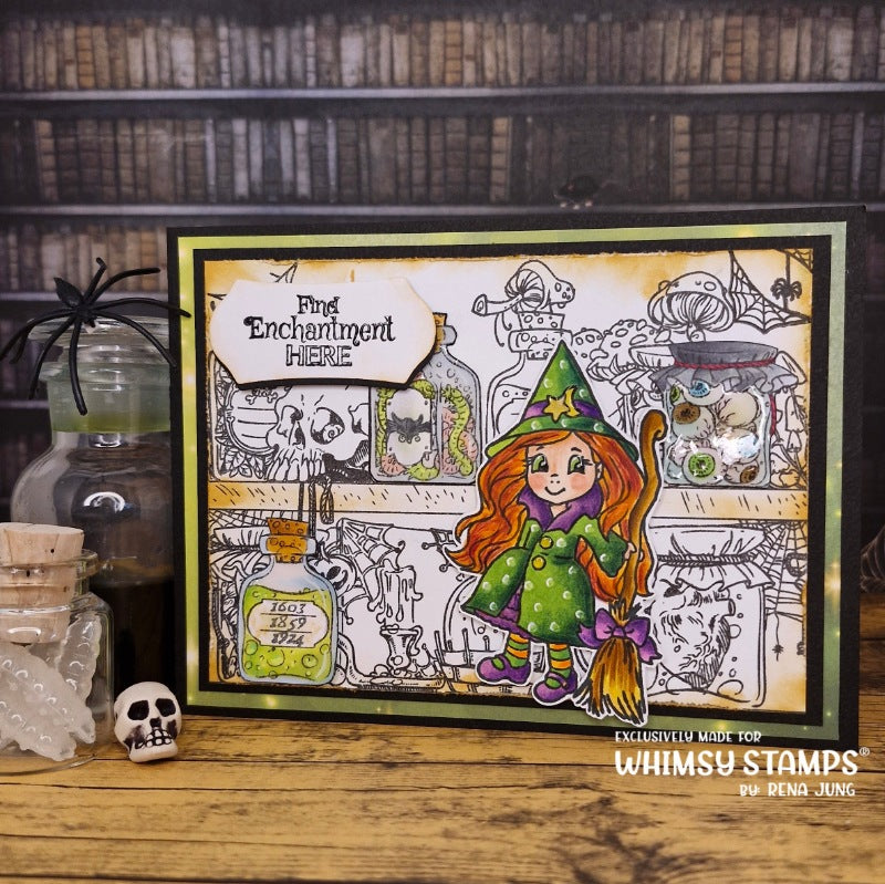 Potions Cupboard Rubber Cling Stamp