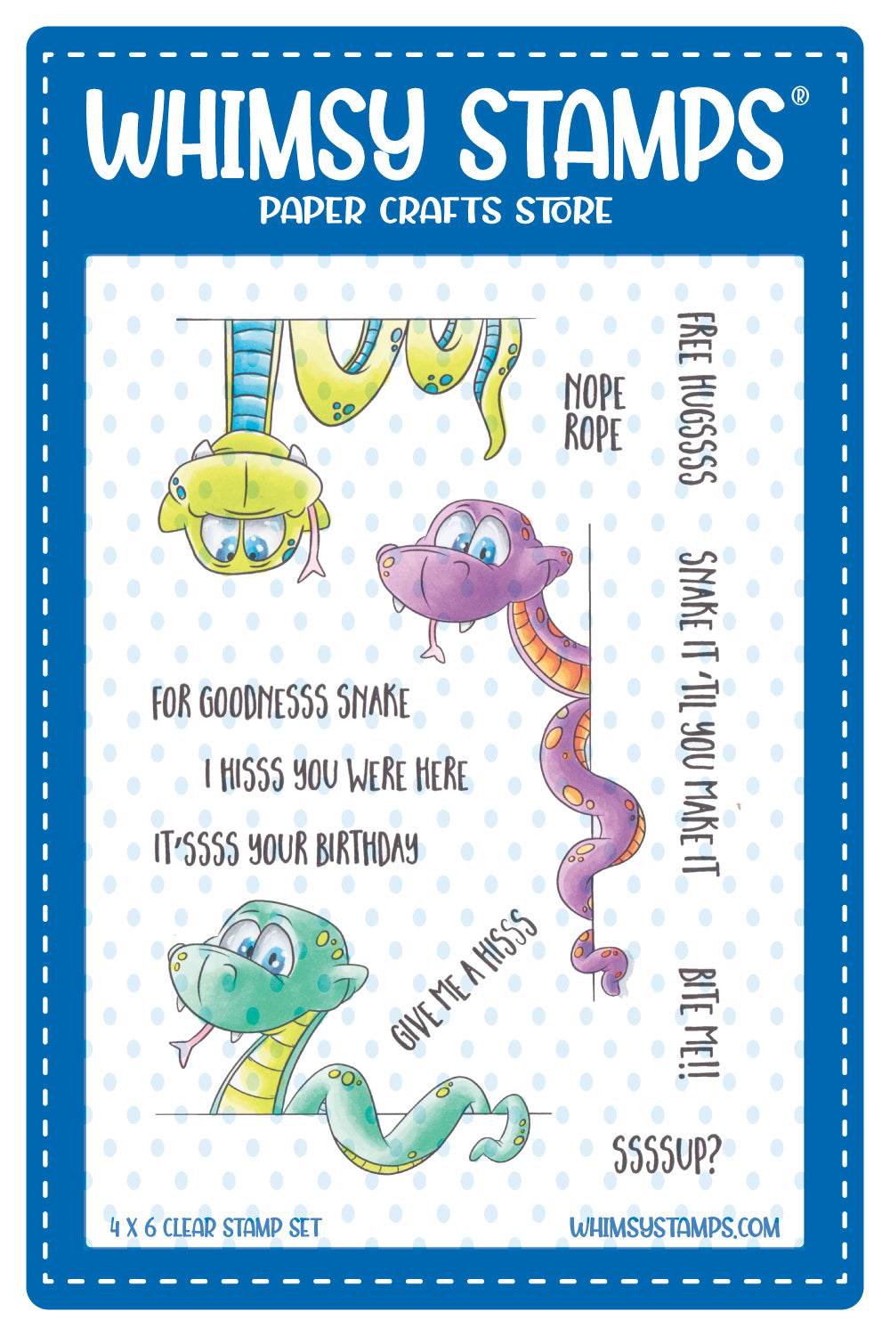 **NEW Sassy Snakes Clear Stamps - Whimsy Stamps