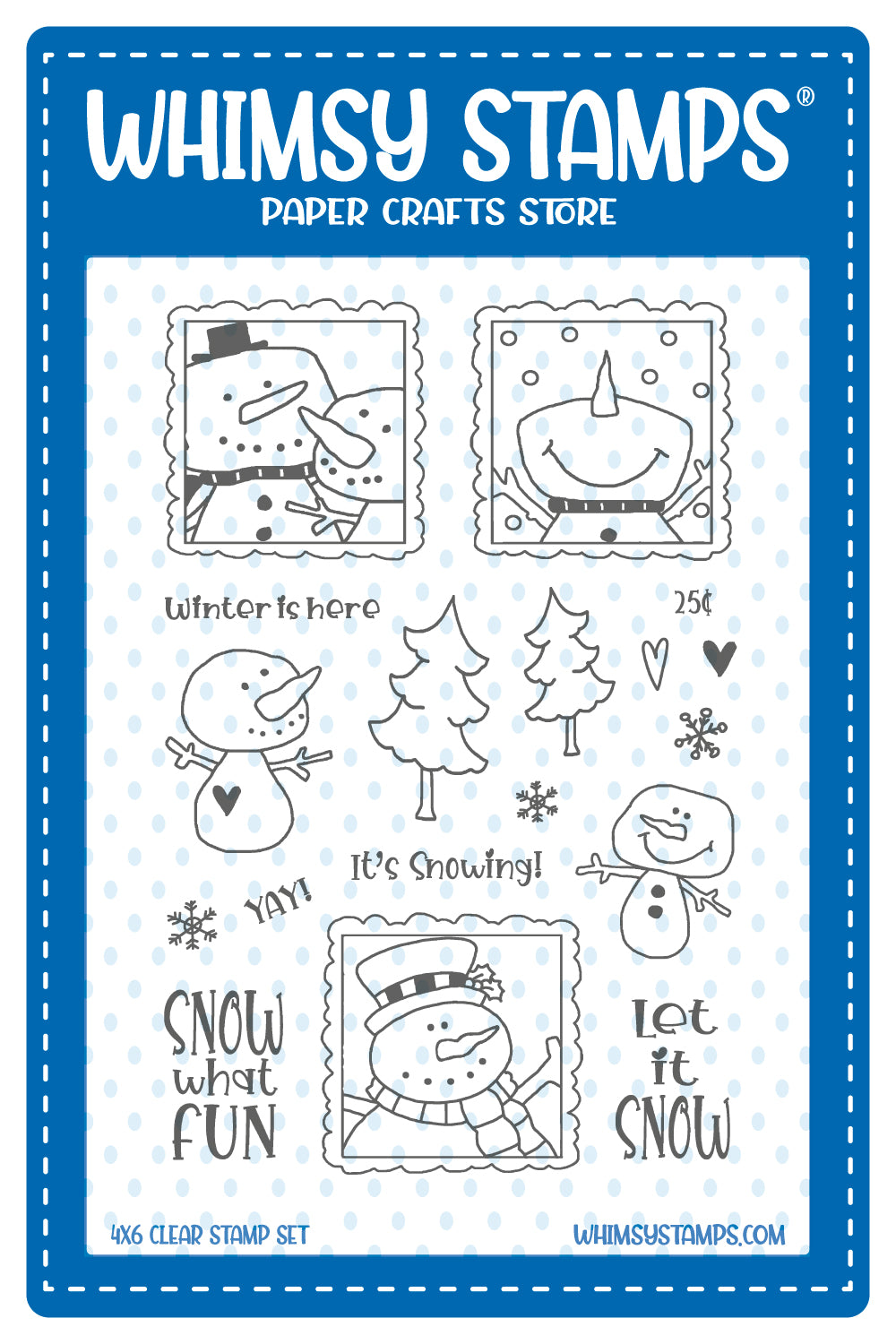 **NEW Snowman Smiles Clear Stamps - Whimsy Stamps