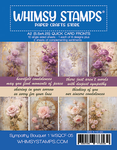 **NEW Quick Card Fronts - A2 Sympathy Bouquet 1 - Whimsy Stamps